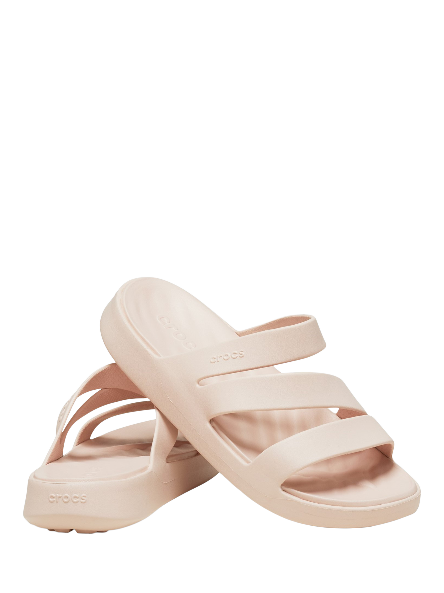 Product image 4 of 6, which shows Crocs Getaway Strappy Mules, Natural, 4