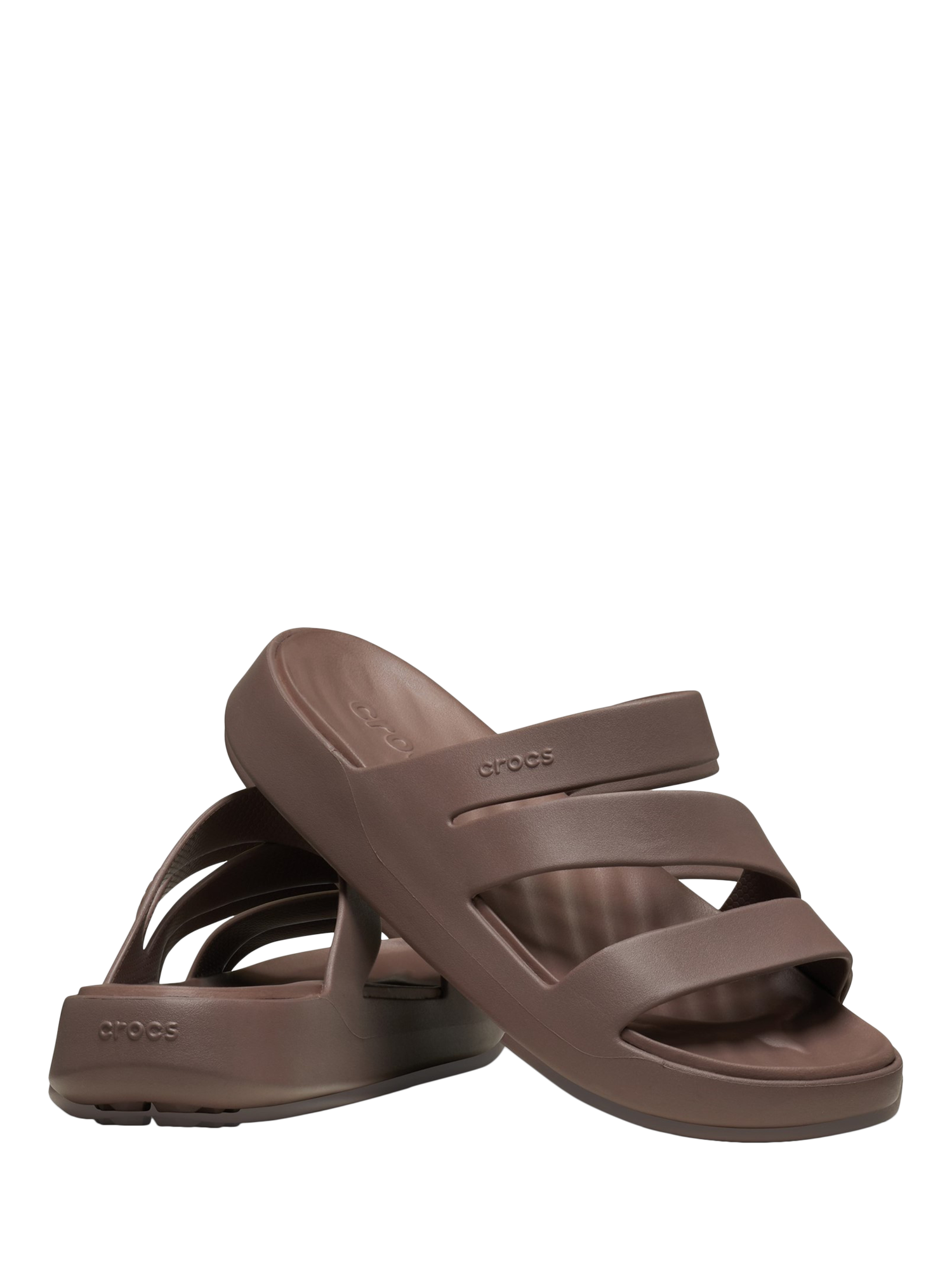 Product image 4 of 11, which shows Crocs Getaway Strappy Mules, Brown, 4