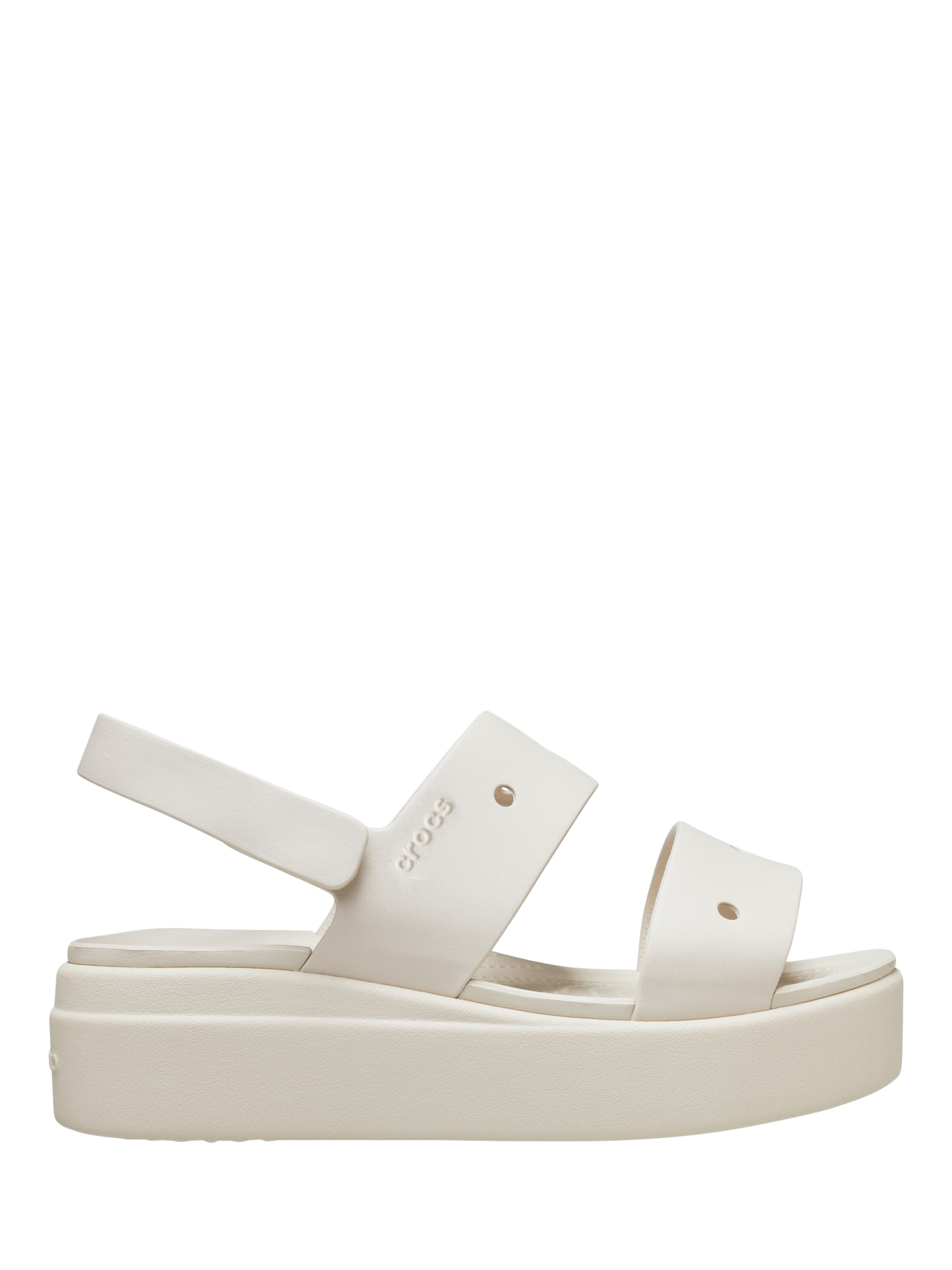 Product image 1 of 5, which shows Crocs Brooklyn 4U Strappy Sandals, Off White, 4