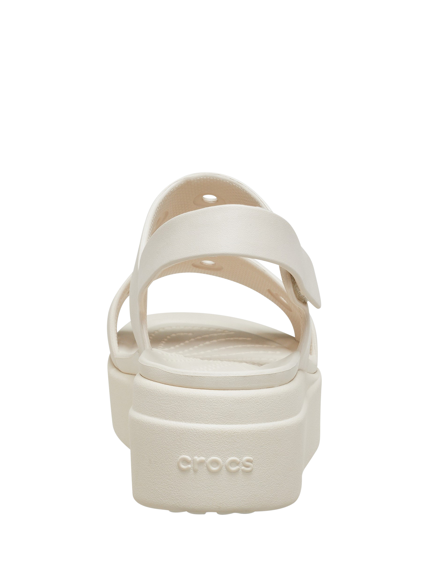 Product image 3 of 5, which shows Crocs Brooklyn 4U Strappy Sandals, Off White, 4