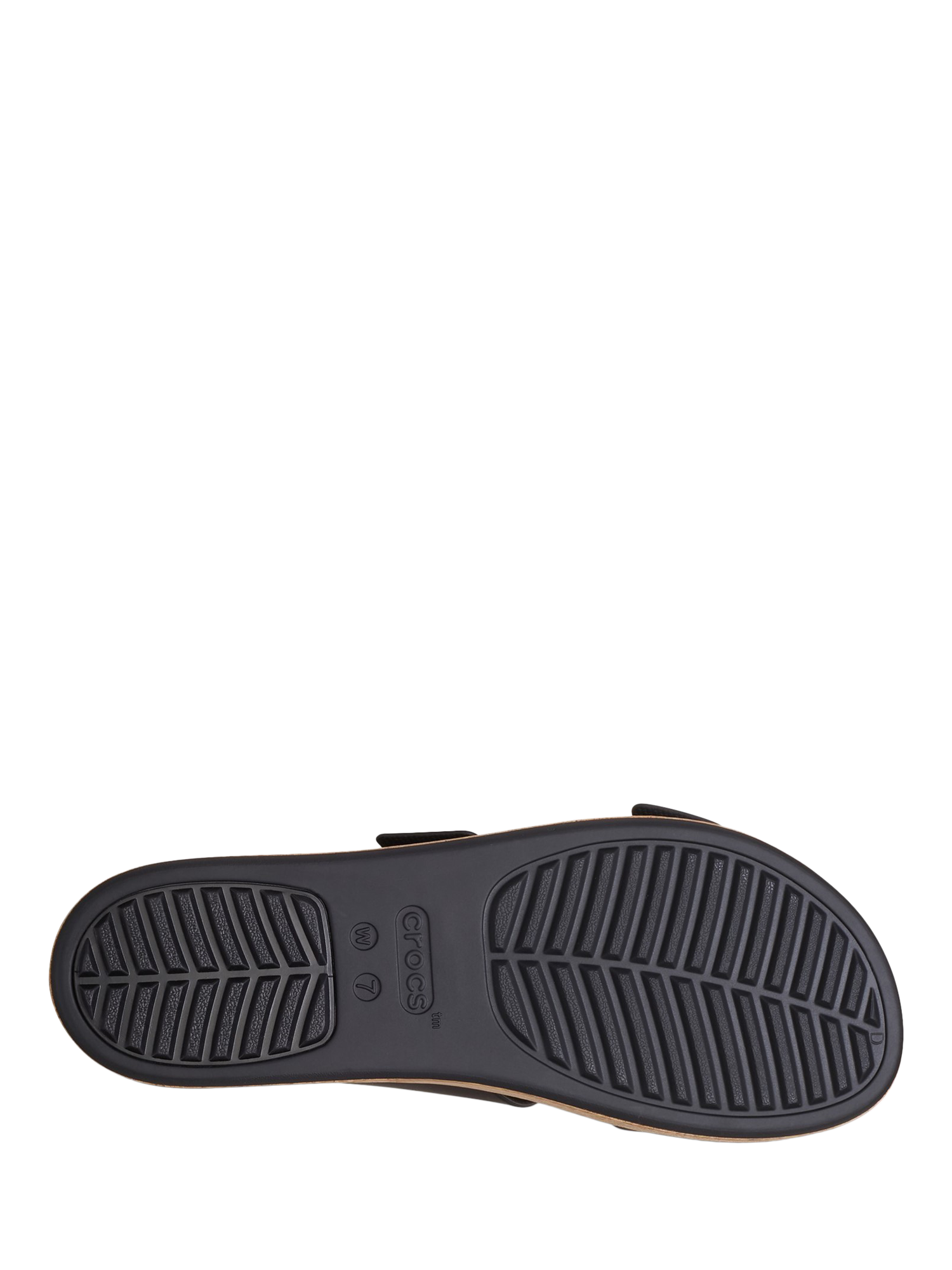 Product image 5 of 6, which shows Crocs Brooklyn Buckle Low Wedge Strappy Sandals, Black, 4