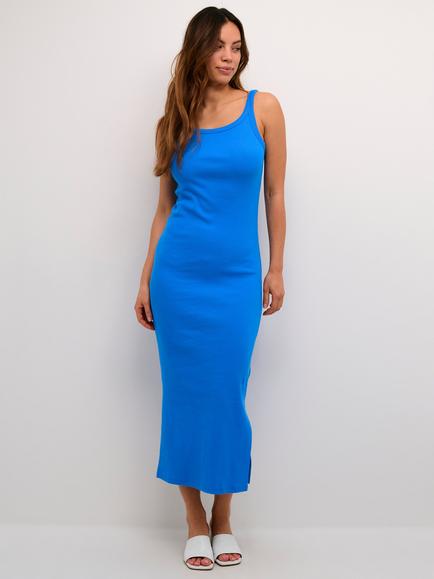 KAFFE Carna Bodycon Midi Dress, Mid Blue, Mid Blue
