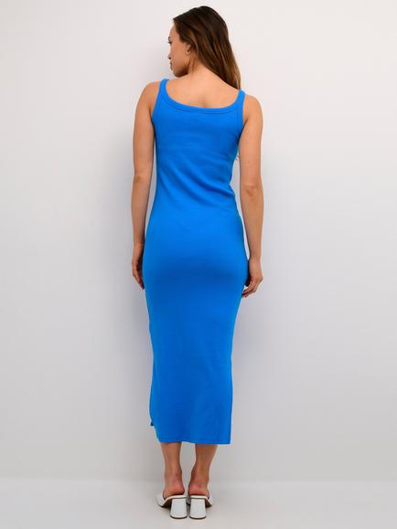 KAFFE Carna Bodycon Midi Dress, Mid Blue - view 2, Mid Blue
