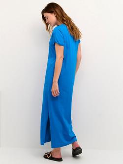 KAFFE Celina Cotton T-Shirt Maxi Dress, Mid Blue - view 2, Mid Blue