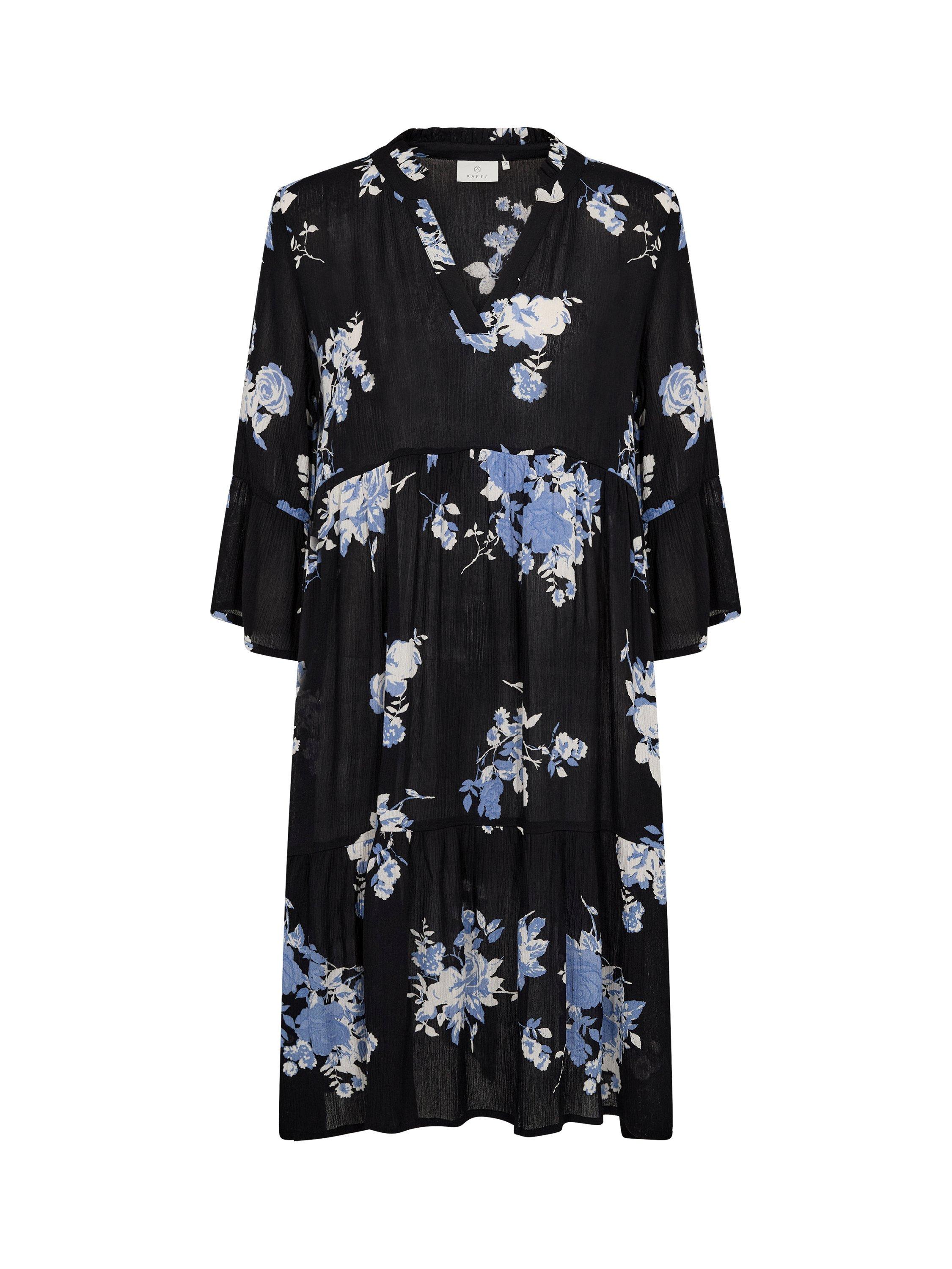 Product image 5 of 6, which shows KAFFE Edita Amber Floral Dress, Black/Blue, 8