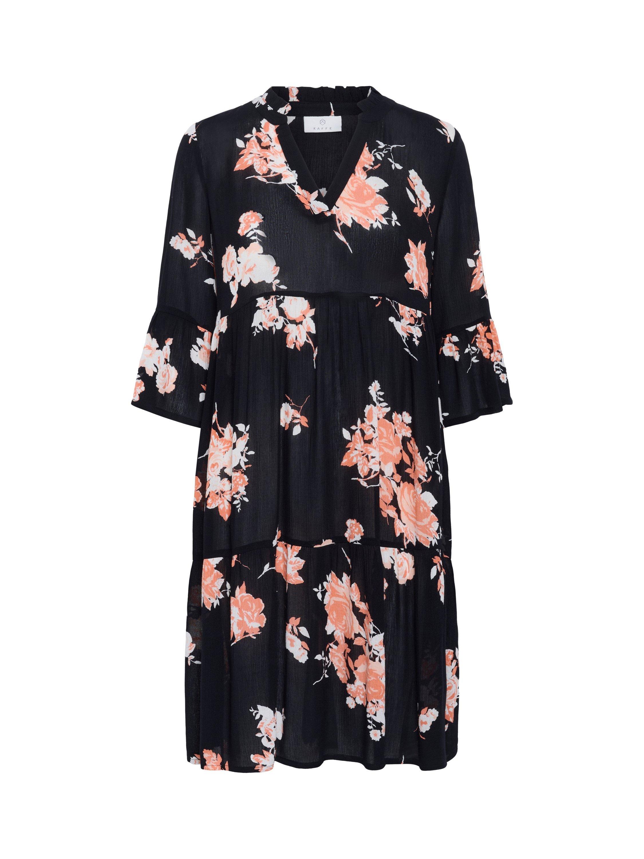 Product image 5 of 6, which shows KAFFE Edita Amber Floral Tiered Knee Length Dress, Multi, 8