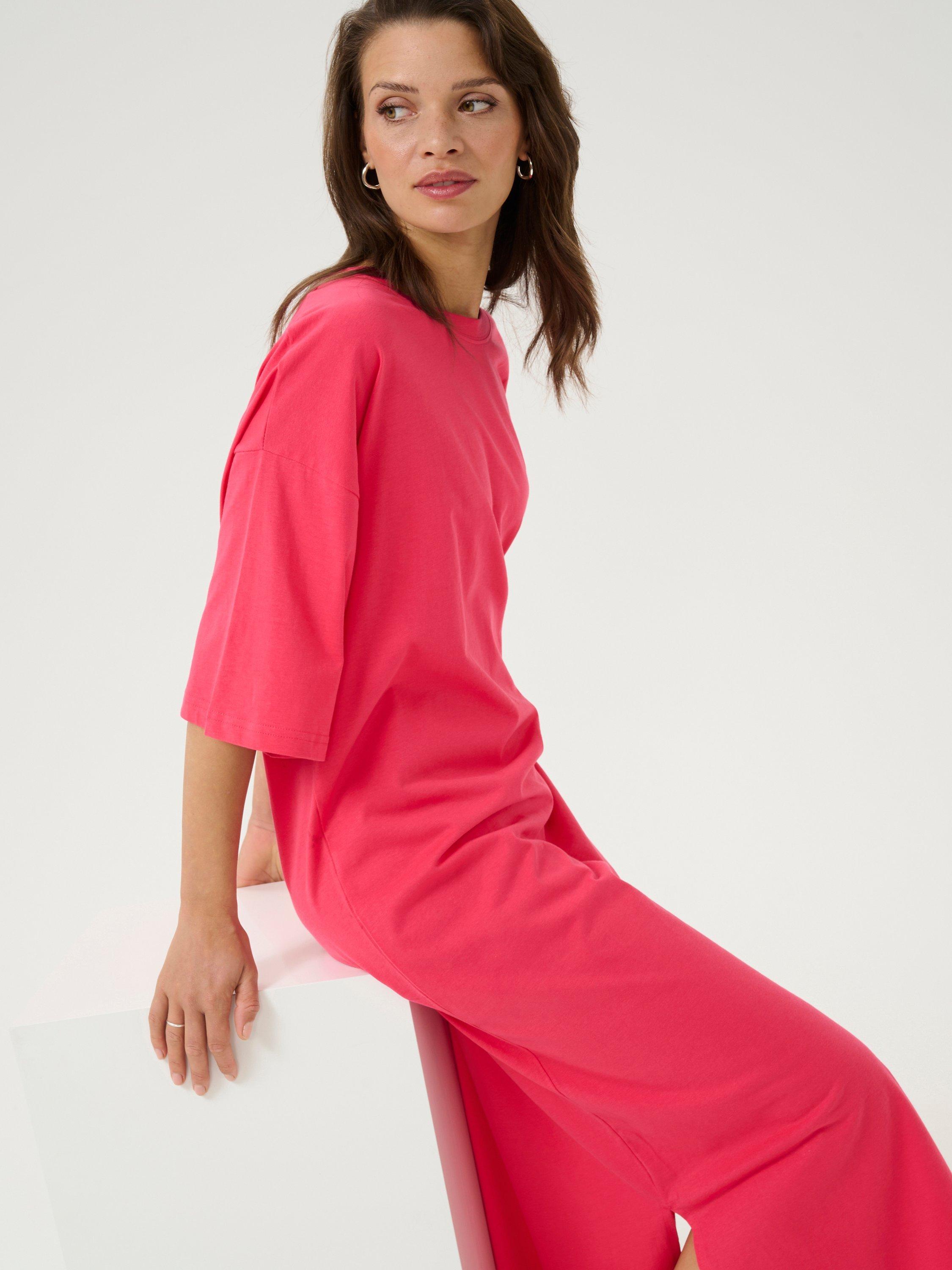 Product image 3 of 5, which shows KAFFE Edna T-Shirt Maxi Dress, Mid Red, S