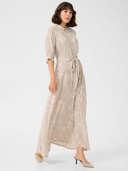 KAFFE Mira Chalk Print Shirt Dress, Feather Grey/Chalk