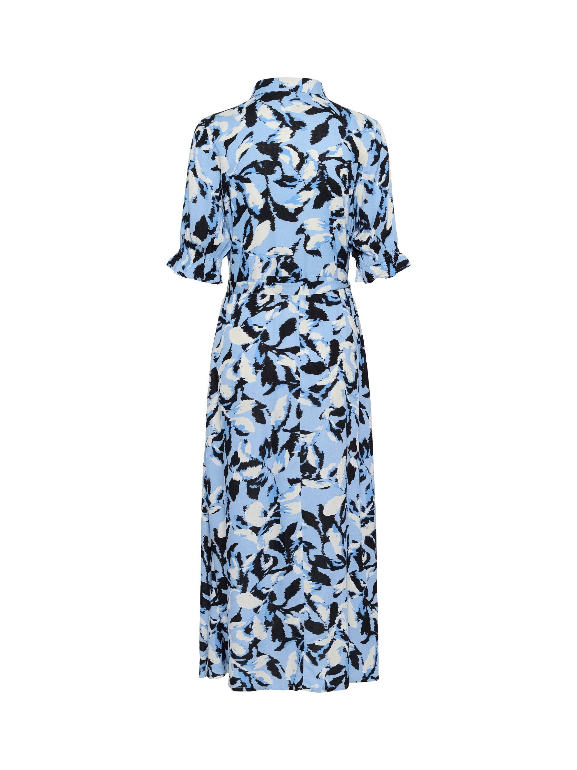 Product image 5 of 5, which shows KAFFE Mira Floral Shirt Dress, Blue, 8