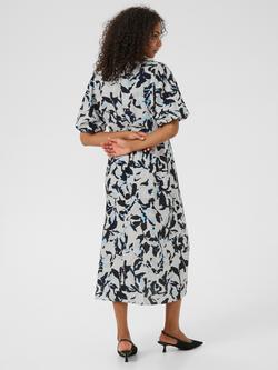 KAFFE Paco Floral A-Line Short Sleeve Midi Dress - view 2, Blue/Multi