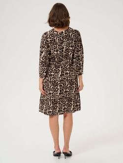KAFFE Pedra Leopard Print Knee Length Dress, Beige - view 2, Beige