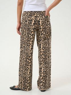 KAFFE Leonora Leopard Print Wide Leg Jeans, Leopard Print - view 2, Leopard Print