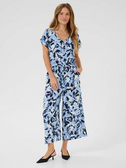 KAFFE Mira Abstract Jumpsuit, Blue/Multi, Blue/Multi