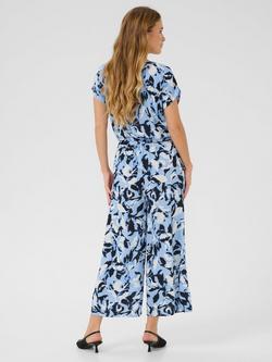 KAFFE Mira Abstract Jumpsuit, Blue/Multi - view 2, Blue/Multi