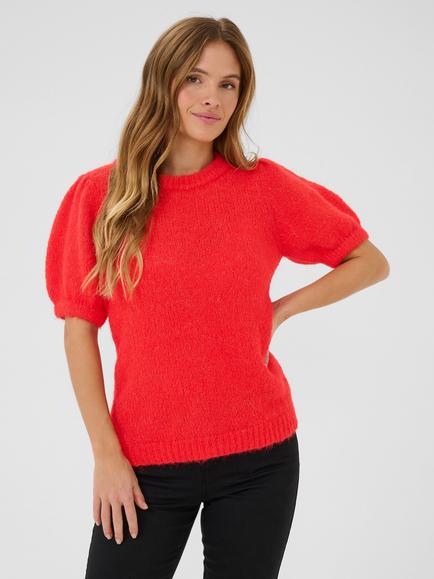 KAFFE Emillie Tie Back Jumper, Mid Red
