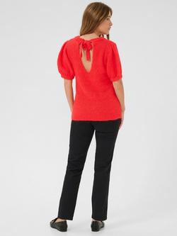 KAFFE Emillie Tie Back Jumper - view 2, Mid Red