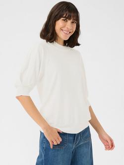 KAFFE Lone High Neck Short Sleeve Jumper, Chalk