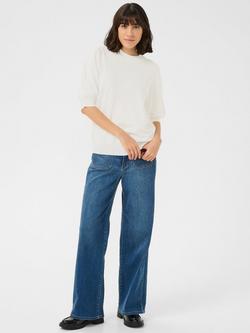 KAFFE Lone High Neck Short Sleeve Jumper - view 2, Chalk