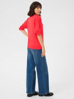 KAFFE Lone High Neck Short Sleeve Jumper - view 2, Hibiscus