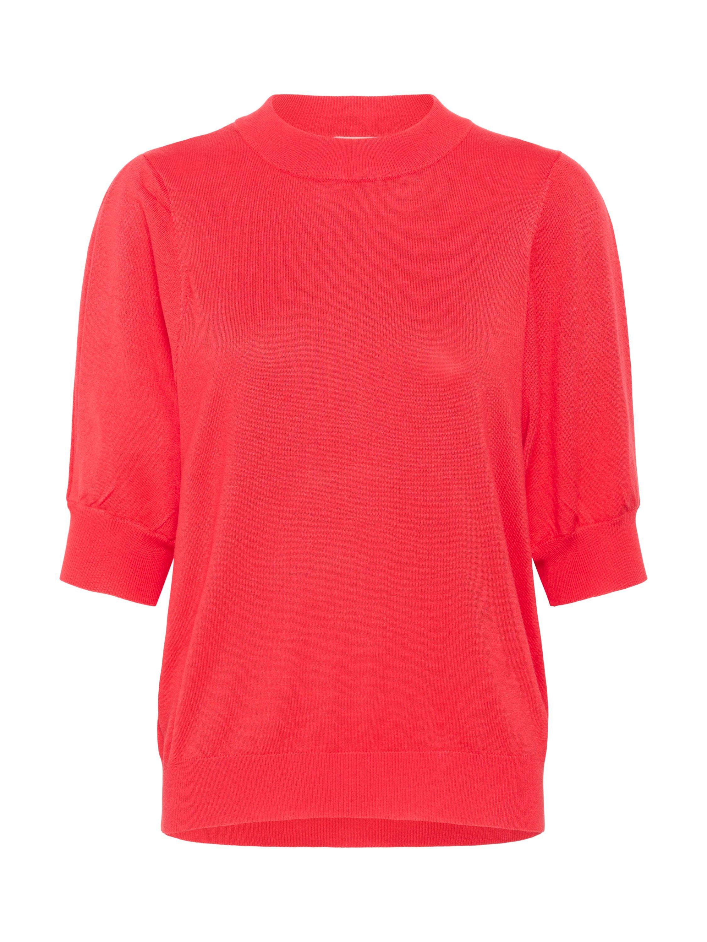 Product image 4 of 5, which shows KAFFE Lone High Neck Short Sleeve Jumper, Hibiscus, S