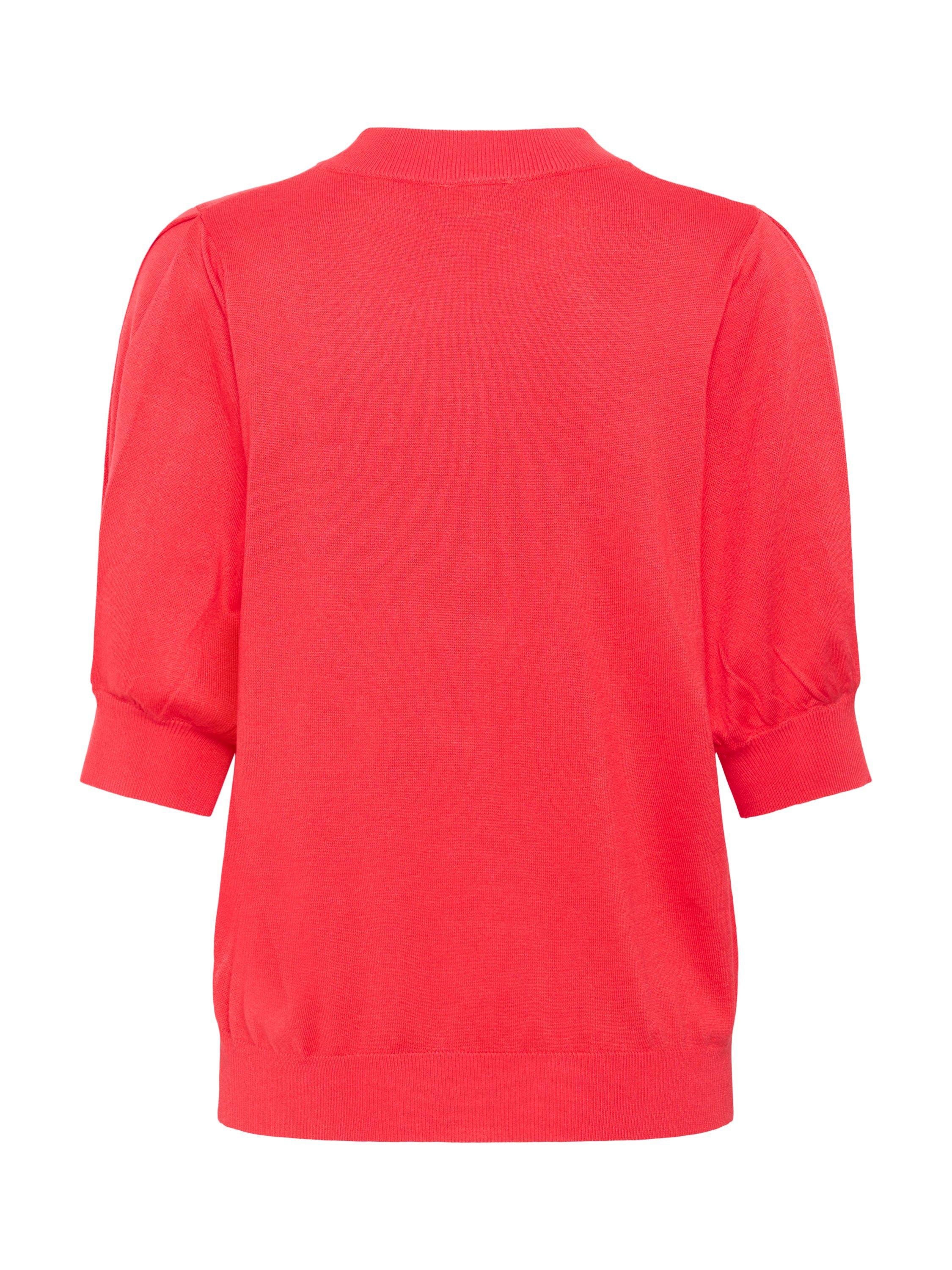 Product image 5 of 5, which shows KAFFE Lone High Neck Short Sleeve Jumper, Hibiscus, S