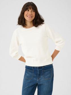 KAFFE Mary Cotton Loose Fit Jumper, Chalk, Chalk