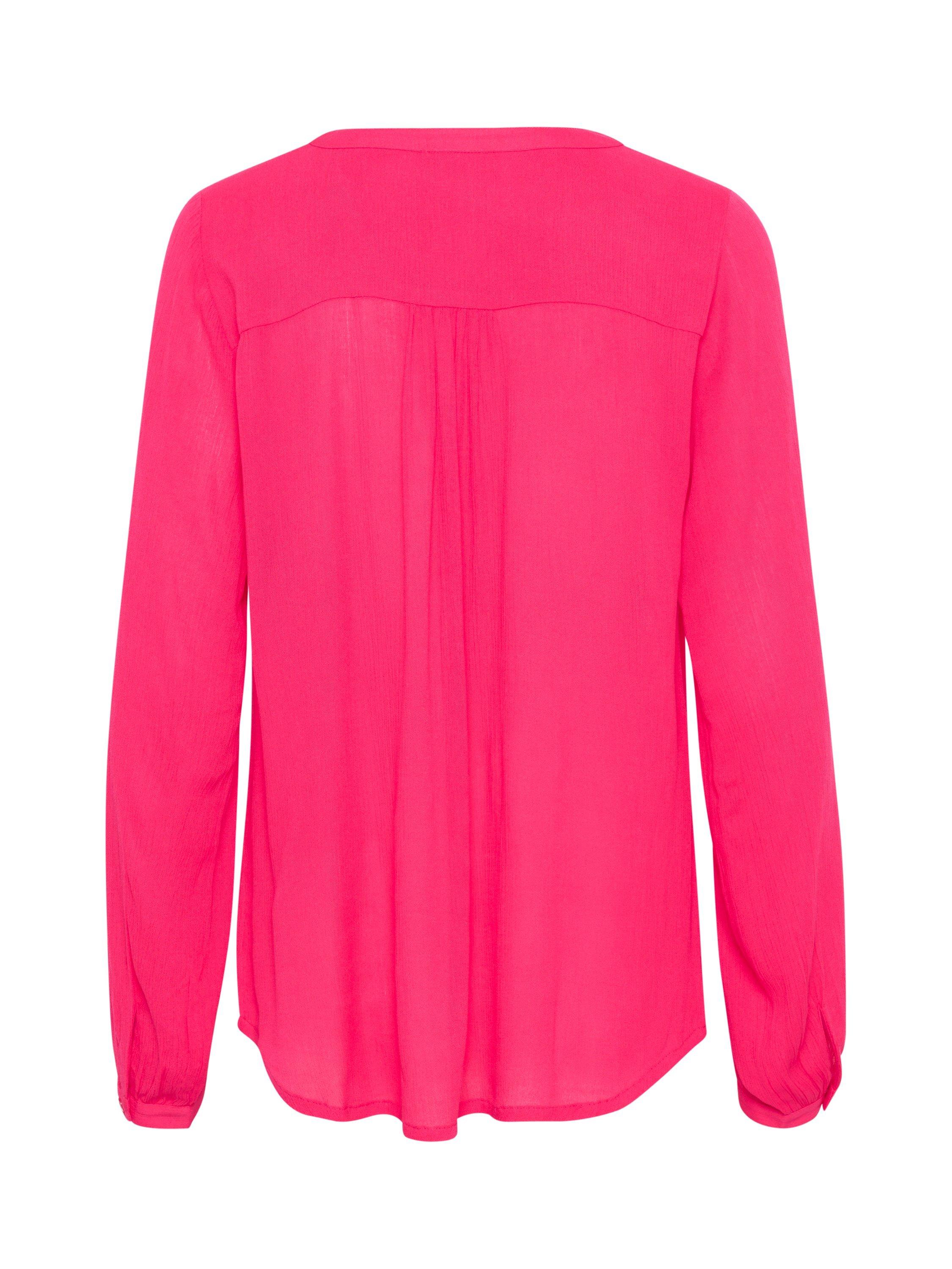 Product image 6 of 6, which shows KAFFE Amber V-Neck Long Sleeve Top, Raspberry, 8