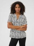 KAFFE Sally Tilly Modal V-Neck Blouse, Multi