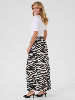 KAFFE Edita Amber Zebra Print Maxi Skirt, Black/Chalk - view 2, Black/Chalk