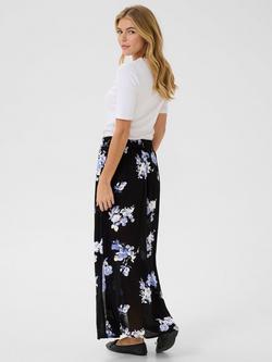KAFFE Edita Amber Floral Print Maxi Skirt, Black/Blue - view 2, Black/Blue