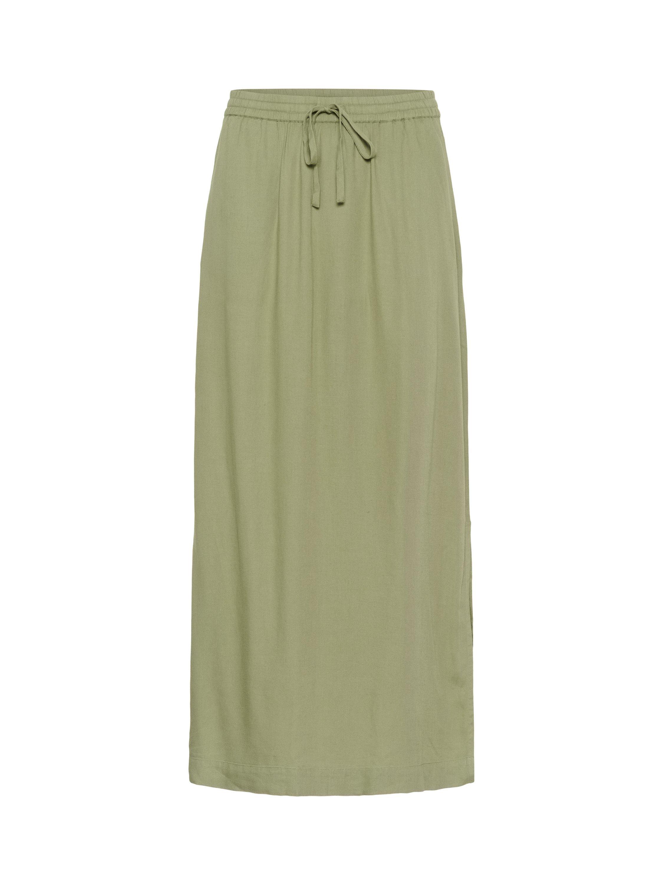 Product image 1 of 2, which shows KAFFE Milia Maxi Skirt, Oil Green, 8