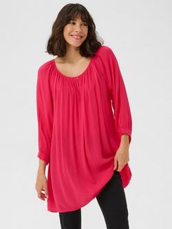 KAFFE Amber Tunic Top, Raspberry, Raspberry