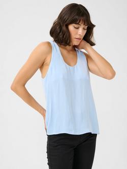 KAFFE Allie Round Neck Vest, Mid Blue