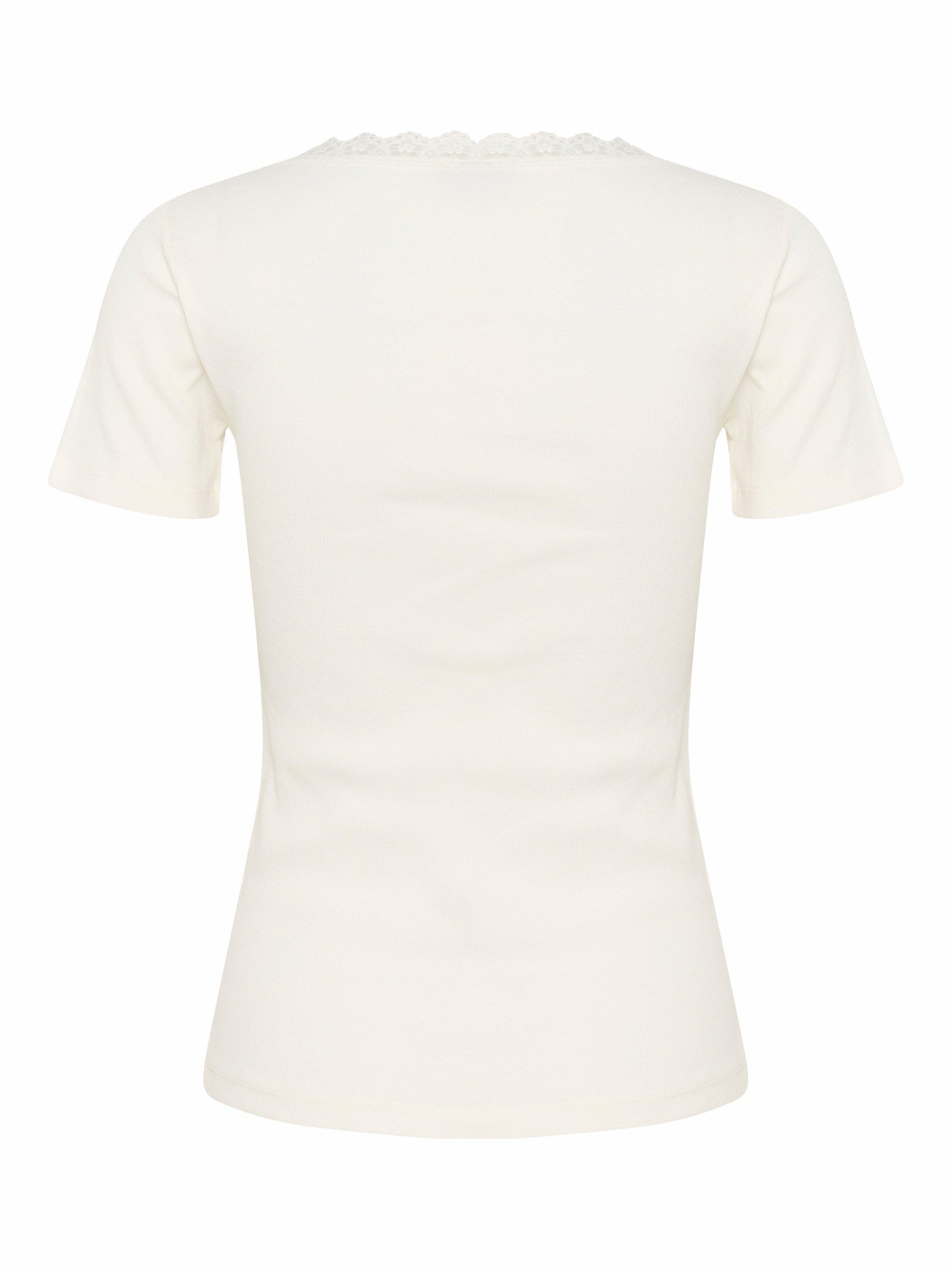 Product image 6 of 6, which shows KAFFE Maibritt Scoop Neck T-Shirt, Chalk, XS