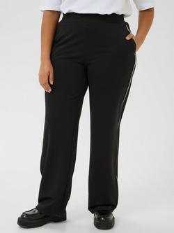 KAFFE Jenny Side Stripe Trousers, Black, Black