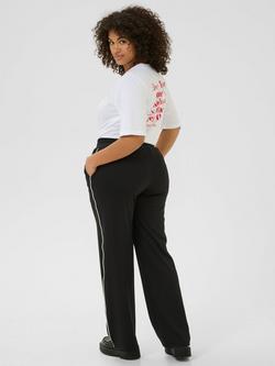 KAFFE Jenny Side Stripe Trousers, Black - view 2, Black