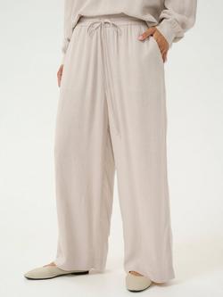 KAFFE Milia Cropped Wide Leg Trousers, Feather Grey, Feather Grey