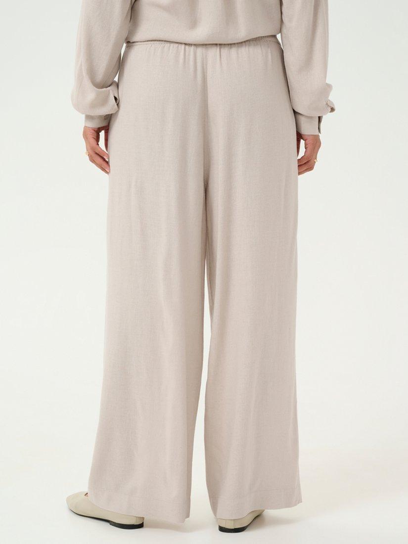 Product image 2 of 6, which shows KAFFE Milia Cropped Wide Leg Trousers, Feather Grey, 8