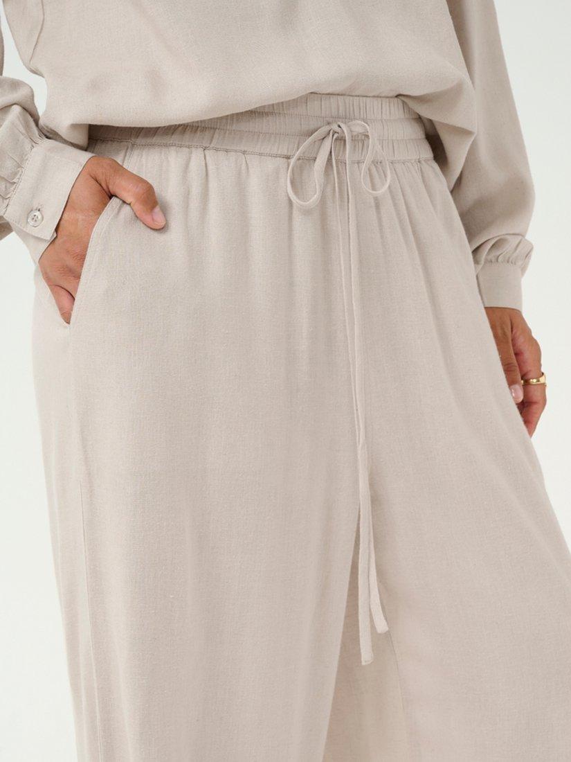 Product image 4 of 6, which shows KAFFE Milia Cropped Wide Leg Trousers, Feather Grey, 8