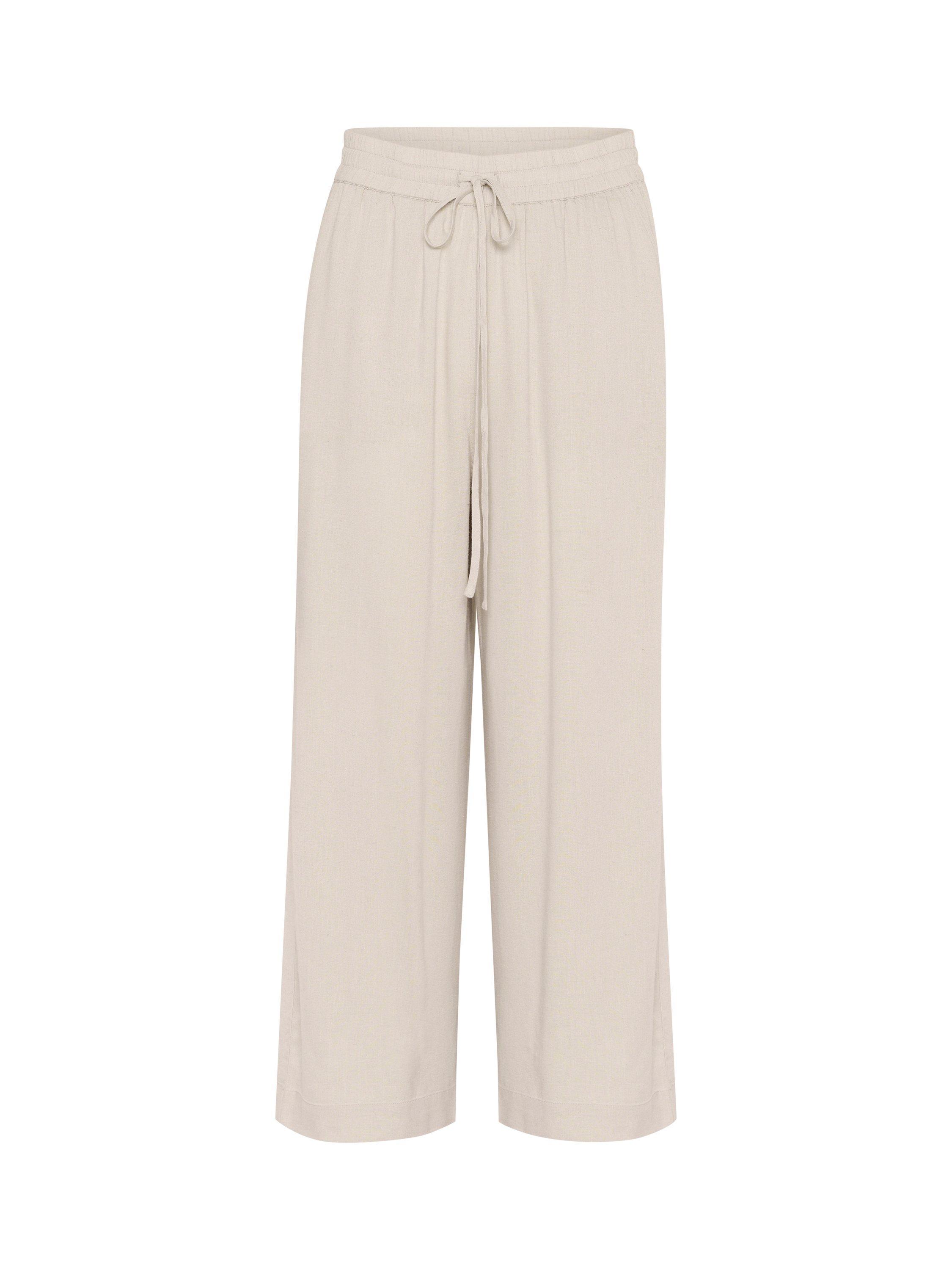 Product image 5 of 6, which shows KAFFE Milia Cropped Wide Leg Trousers, Feather Grey, 8