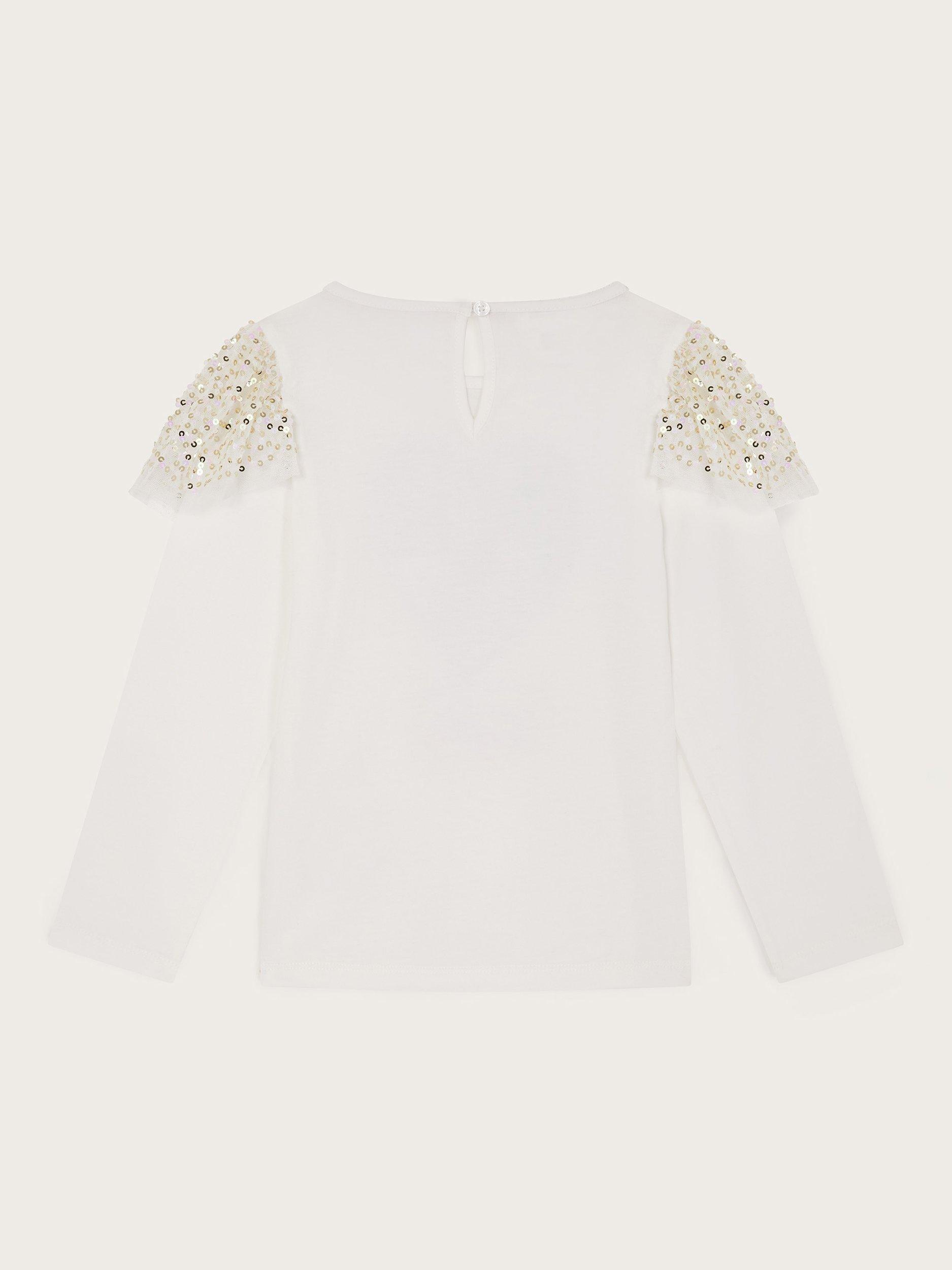 Product image 3 of 4, which shows Monsoon Kids' London Top, Ivory, 3-4 years