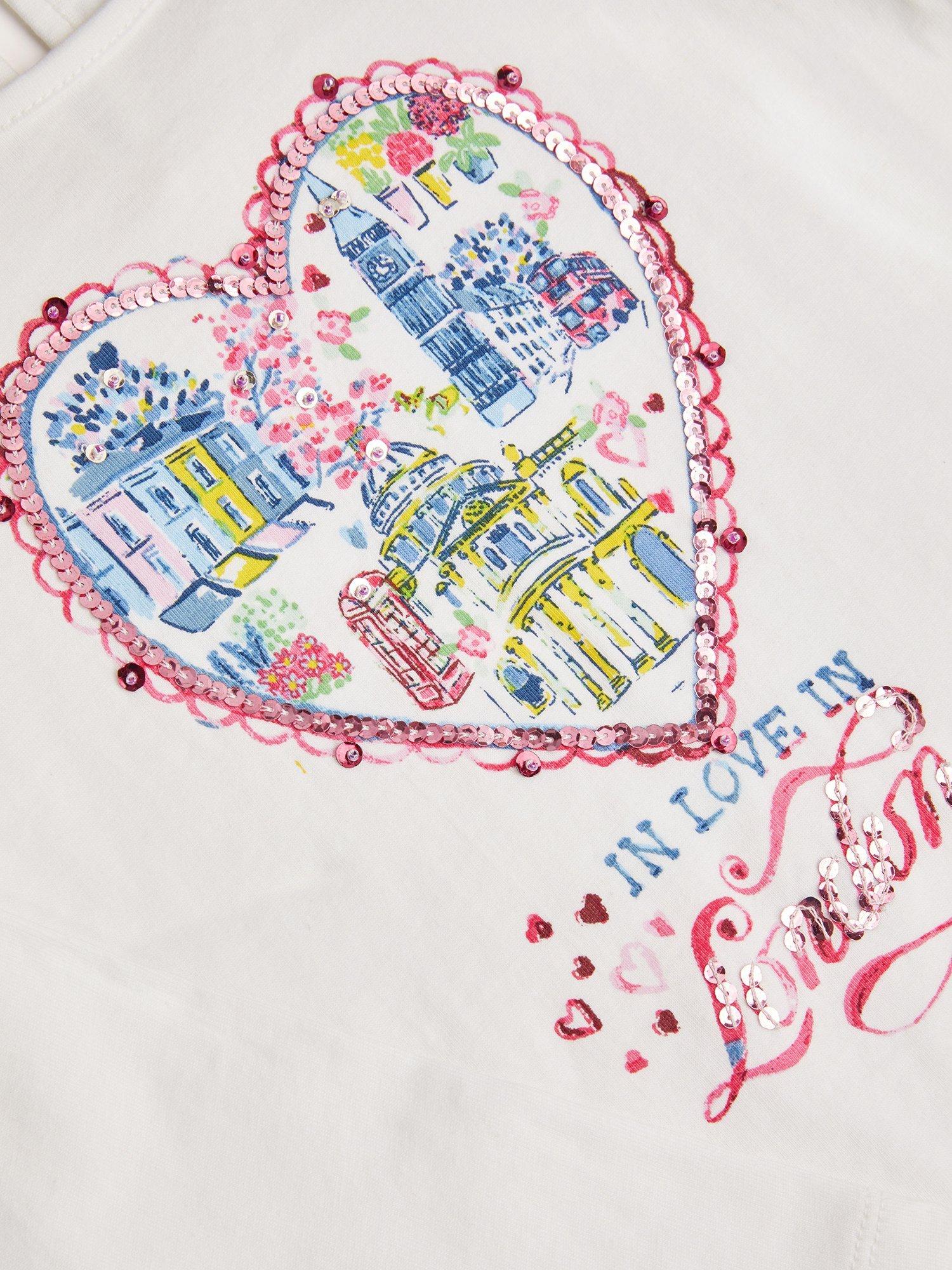 Product image 4 of 4, which shows Monsoon Kids' London Top, Ivory, 3-4 years