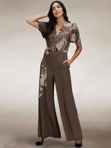HotSquash Overwrap Printed Jumpsuit, Khaki