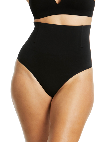 Ambra Soft Fusion Medium Control High Waist G-String Shaper Brief, Black