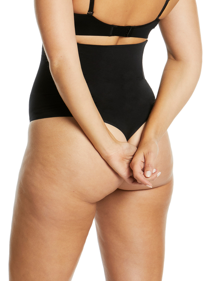 Ambra Soft Fusion Medium Control High Waist G-String Shaper Brief - view 2, Black