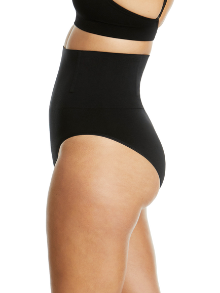 Ambra Soft Fusion Medium Control High Waist Shaper Brief - view 2, Black
