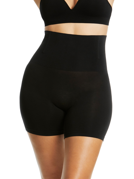 Ambra Soft Fusion Medium Control High Waist Shaper Shorts, Black