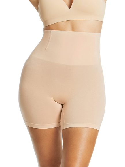 Ambra Soft Fusion Medium Control High Waist Shaper Shorts, Natural Beige