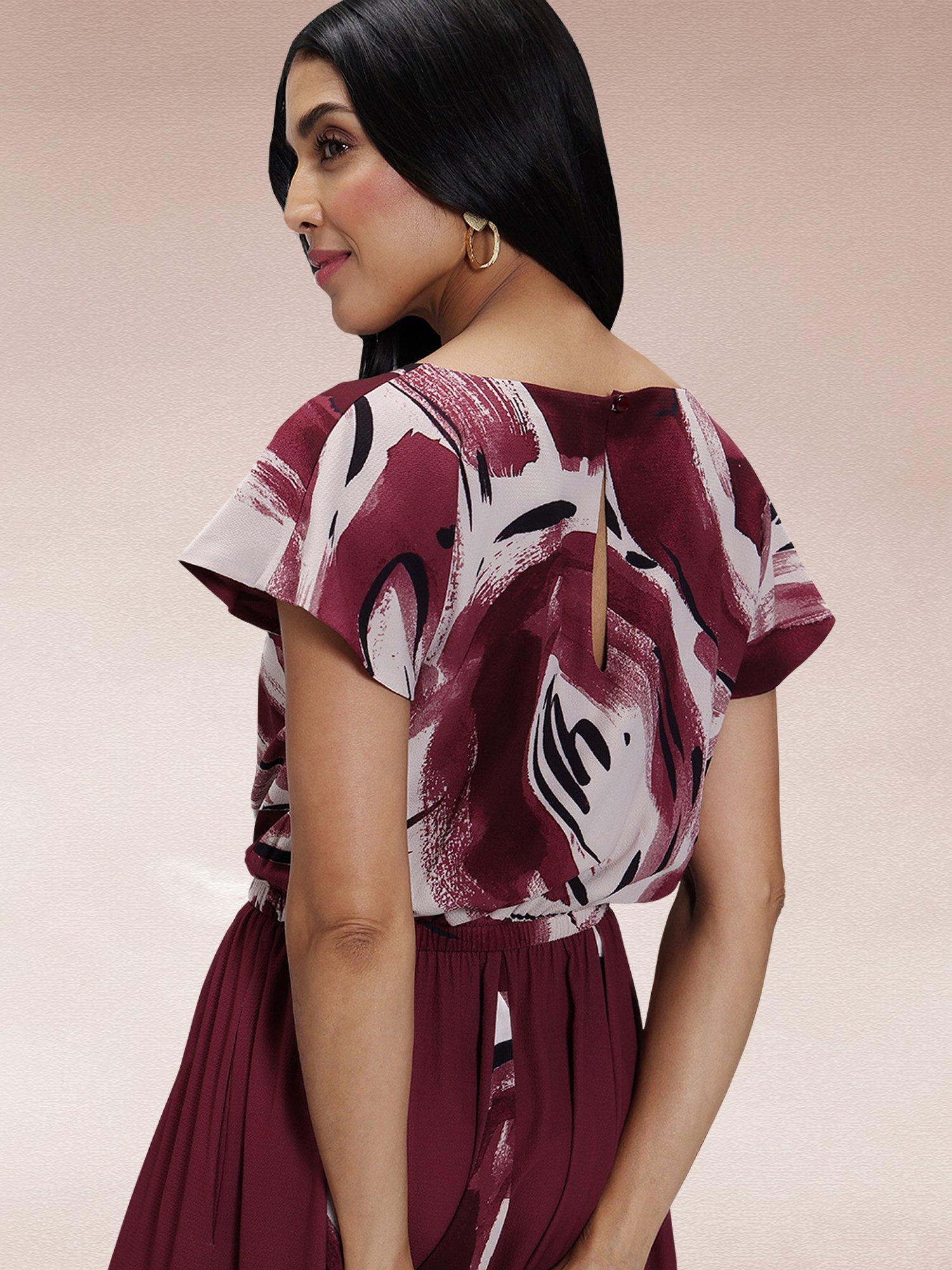 Product image 4 of 8, which shows HotSquash Pleated Midi Dress, Burgundy, 8