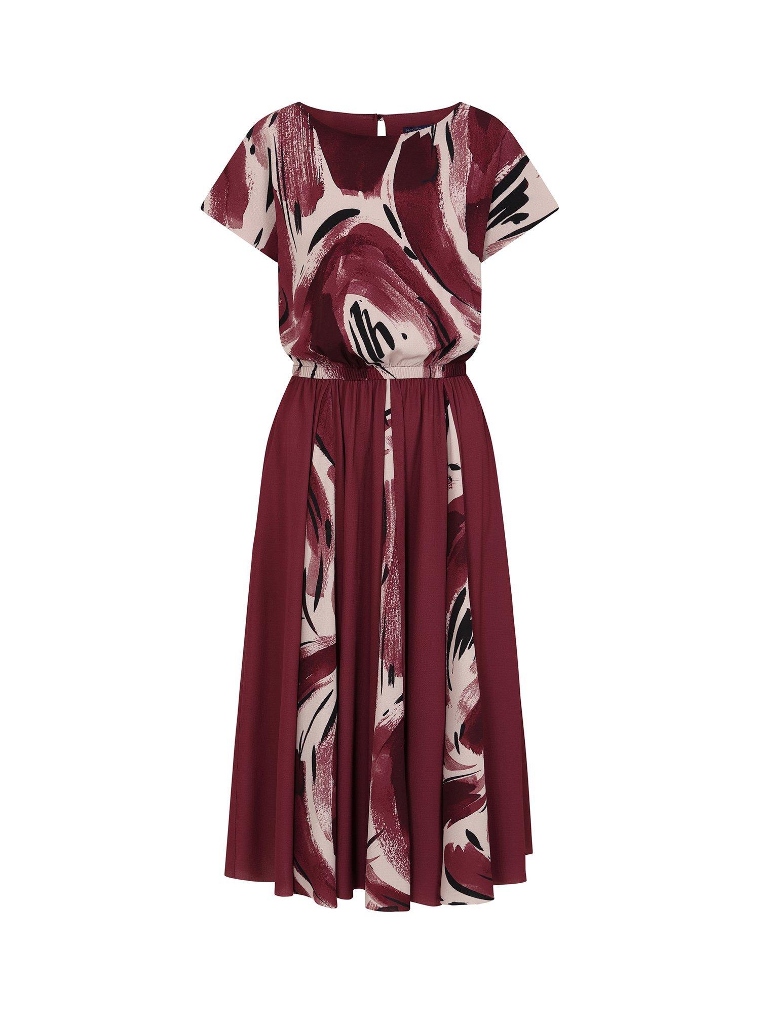 Product image 7 of 8, which shows HotSquash Pleated Midi Dress, Burgundy, 8